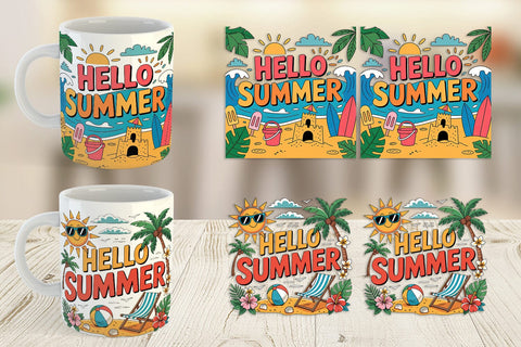 Mug Wrap Hello Summer Bundle Sublimation Sublimation artnoy 