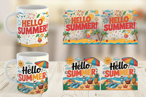 Mug Wrap Hello Summer Bundle Sublimation Sublimation artnoy 