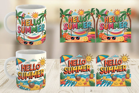 Mug Wrap Hello Summer Bundle Sublimation Sublimation artnoy 