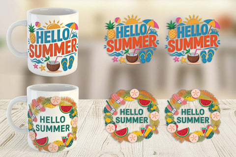 Mug Wrap Hello Summer Bundle Sublimation Sublimation artnoy 