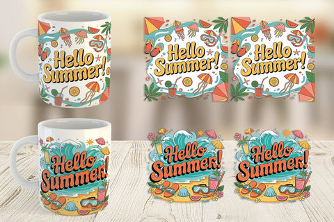 Mug Wrap Hello Summer Bundle Sublimation Sublimation artnoy 