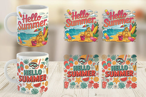 Mug Wrap Hello Summer Bundle Sublimation Sublimation artnoy 