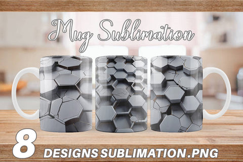 Mug Wrap Hexagonal Grid Sublimation artnoy 