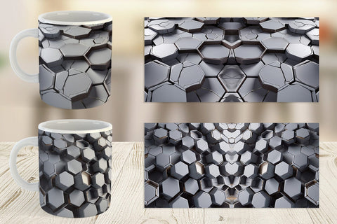 Mug Wrap Hexagonal Grid Sublimation artnoy 
