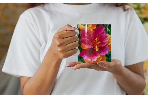 Mug Wrap Hibiscus Flower Pattern Sublimation artnoy 
