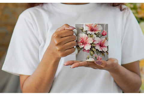 Mug Wrap Hibiscus Pattern Sublimation artnoy 