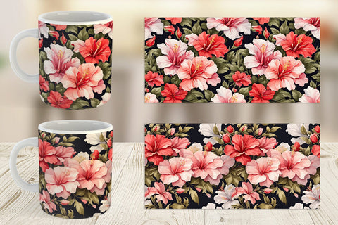 Mug Wrap Hibiscus Pattern Sublimation artnoy 