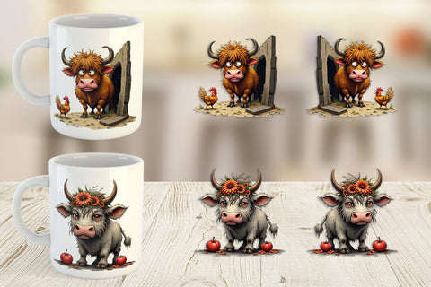 Mug Wrap Highland Moo Sublimation artnoy 