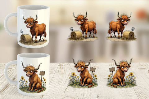 Mug Wrap Highland Moo Sublimation artnoy 