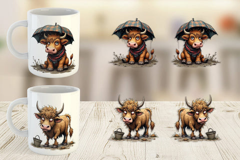 Mug Wrap Highland Moo Sublimation artnoy 