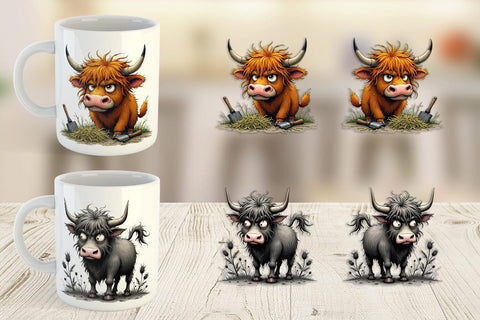 Mug Wrap Highland Moo Sublimation artnoy 