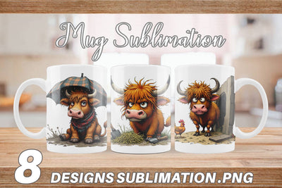 Mug Wrap Highland Moo Sublimation artnoy 