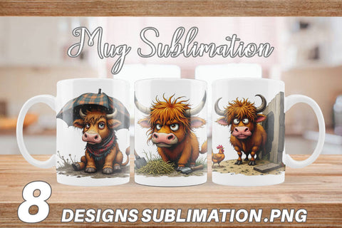 Mug Wrap Highland Moo Sublimation artnoy 