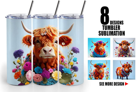Mug Wrap Higland Cow Easter Sublimation artnoy 