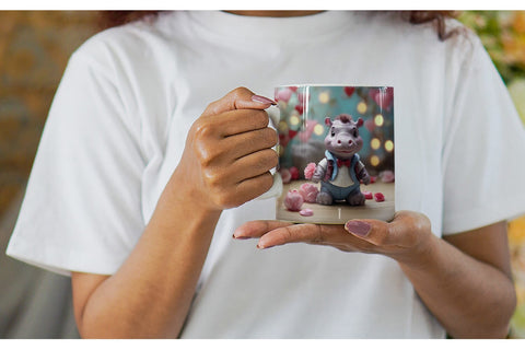 Mug Wrap Hippopotamus Valentine Sublimation artnoy 