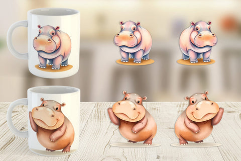 Mug Wrap Hippopotamus Wildlife Sublimation artnoy 