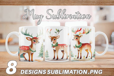 Mug Wrap Holiday Deer Sublimation artnoy 
