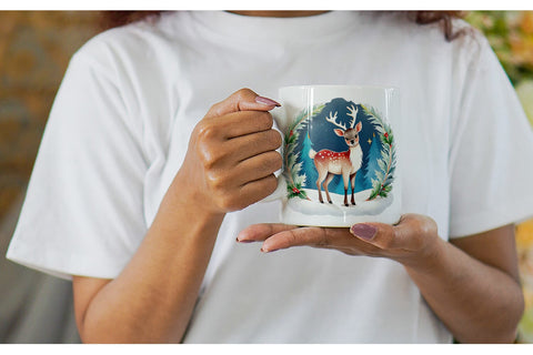 Mug Wrap Holiday Deer Sublimation artnoy 