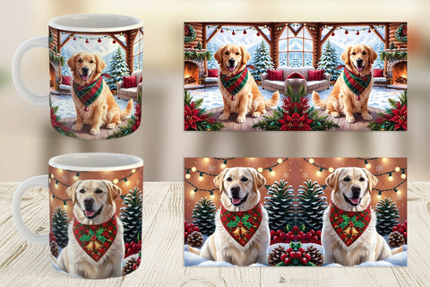Mug Wrap Holiday Dog Christmas Sublimation artnoy 