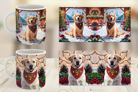 Mug Wrap Holiday Dog Christmas Sublimation artnoy 