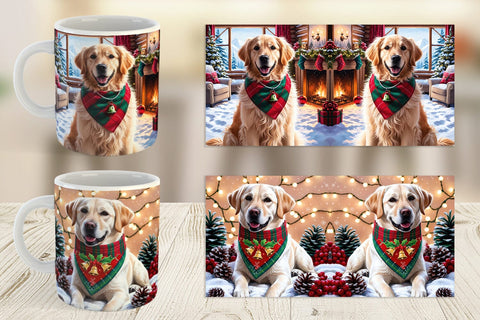 Mug Wrap Holiday Dog Christmas Sublimation artnoy 