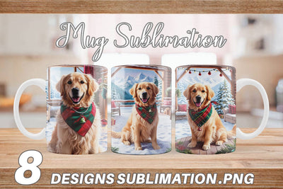 Mug Wrap Holiday Dog Christmas Sublimation artnoy 