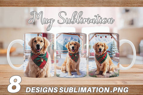 Mug Wrap Holiday Dog Christmas Sublimation artnoy 