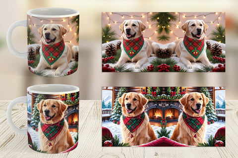 Mug Wrap Holiday Dog Christmas Sublimation artnoy 