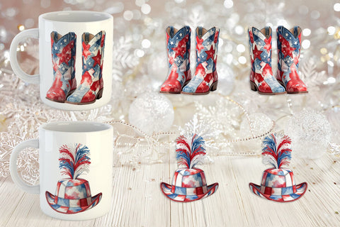 Mug Wrap Holiday Parade Patchwork Watercolor Sublimation artnoy 