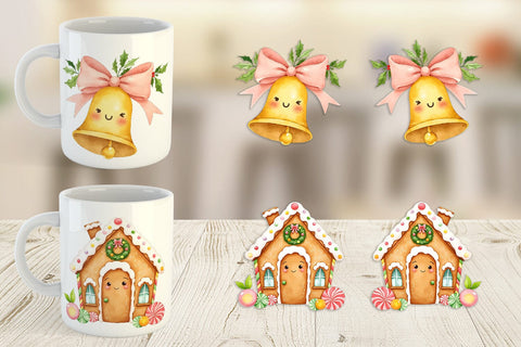 Mug Wrap Holiday Pastel Icons Sublimation artnoy 