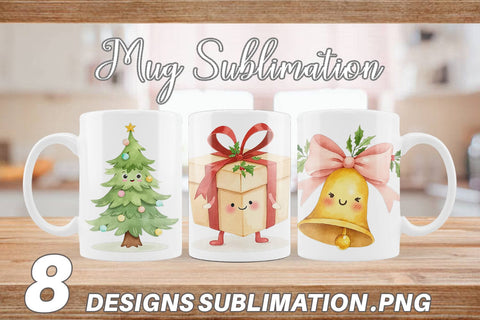 Mug Wrap Holiday Pastel Icons Sublimation artnoy 