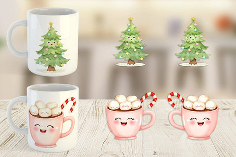 Mug Wrap Holiday Pastel Icons Sublimation artnoy 