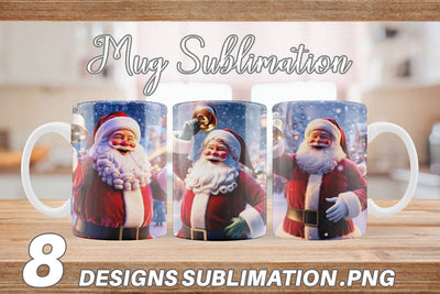 Mug Wrap Holiday Santa Claus Sublimation artnoy 