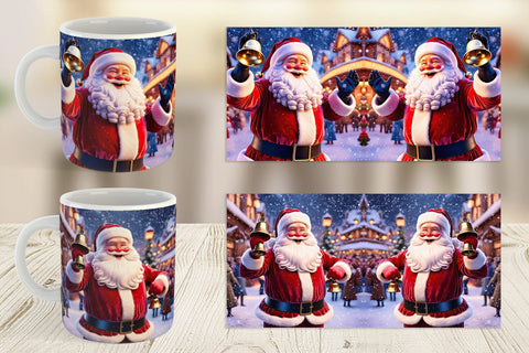 Mug Wrap Holiday Santa Claus Sublimation artnoy 