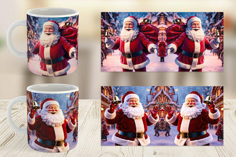 Mug Wrap Holiday Santa Claus Sublimation artnoy 