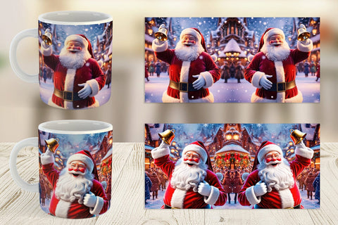 Mug Wrap Holiday Santa Claus Sublimation artnoy 