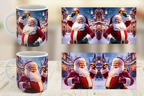 Mug Wrap Holiday Santa Claus Sublimation artnoy 