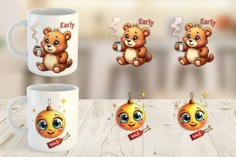 Mug Wrap Holiday Shoppers Sublimation artnoy 