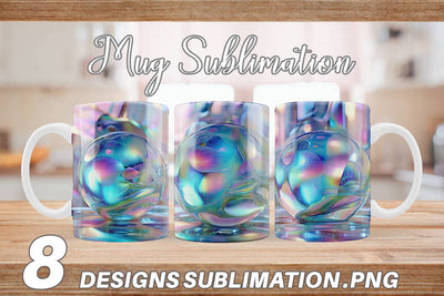 Mug Wrap Holographic Bubble Sublimation artnoy 