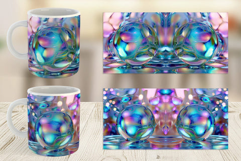 Mug Wrap Holographic Bubble Sublimation artnoy 