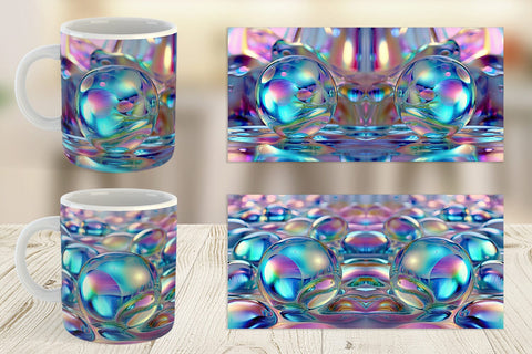 Mug Wrap Holographic Bubble Sublimation artnoy 