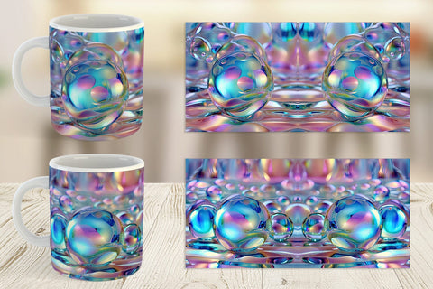 Mug Wrap Holographic Bubble Sublimation artnoy 
