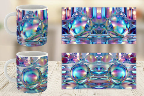Mug Wrap Holographic Bubble Sublimation artnoy 