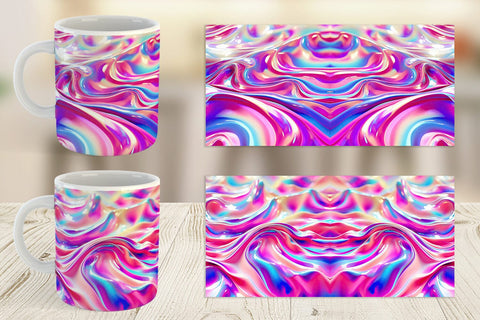 Mug Wrap Holographic Metal Foil Sublimation artnoy 