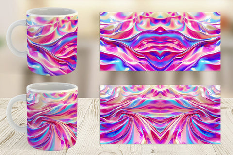 Mug Wrap Holographic Metal Foil Sublimation artnoy 