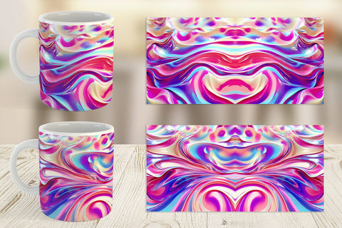 Mug Wrap Holographic Metal Foil Sublimation artnoy 