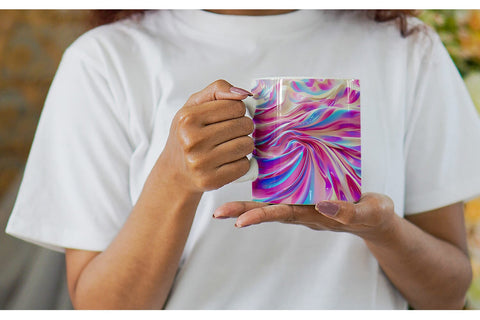 Mug Wrap Holographic Metal Foil Sublimation artnoy 