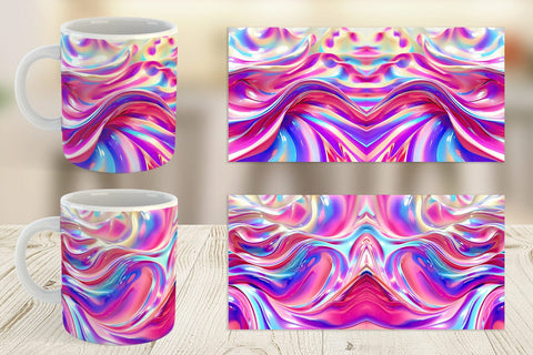 Mug Wrap Holographic Metal Foil Sublimation artnoy 