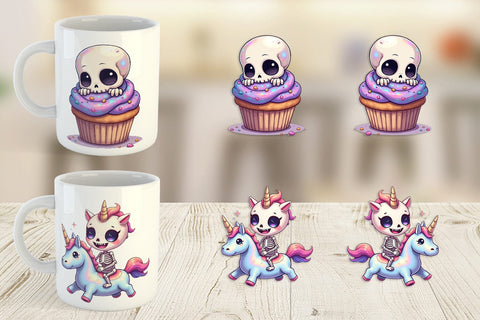 Mug Wrap Holographic Skeletons Sublimation artnoy 