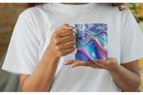 Mug Wrap Holographic Waves Sublimation artnoy 